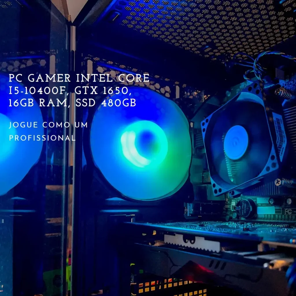 PC Gamer Intel Core i5-10400F, GTX 1650, 16GB RAM, SSD 480GB