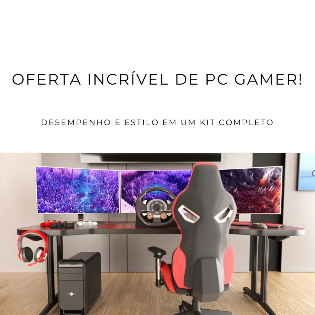 PC Gamer Completo AMD 6-Core CPU 3.8Ghz 8GB SSD 240GB Kit Gamer Skill Monitor HDMI LED 19.5