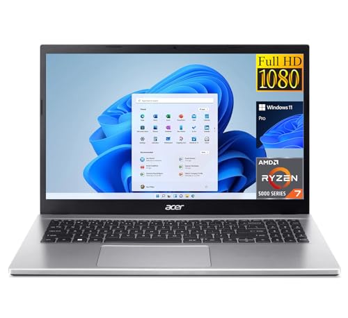 Acer Laptop diário de 15,6 polegadas 2024, AMD Ryzen 7 5700U, 16 GB de RAM, SSD de 512 GB, Wi-Fi 6, webcam, Windows 11 Pro