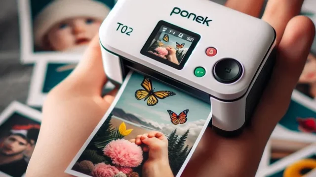 Mini impressora térmica de bolso Ponek T02: Adesivos e Fotos na Palma da Mão