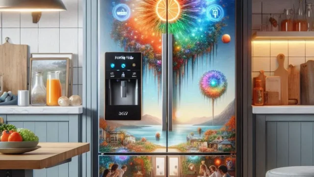 Geladeira Samsung Family Hub French Door RF27: Som, Água, Gelo e Muito Mais!