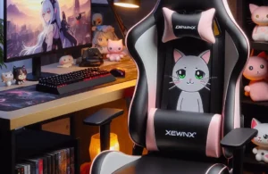 Dowinx Cadeira Gamer com Orelhas de Gato e Suporte Lombar de Massagem