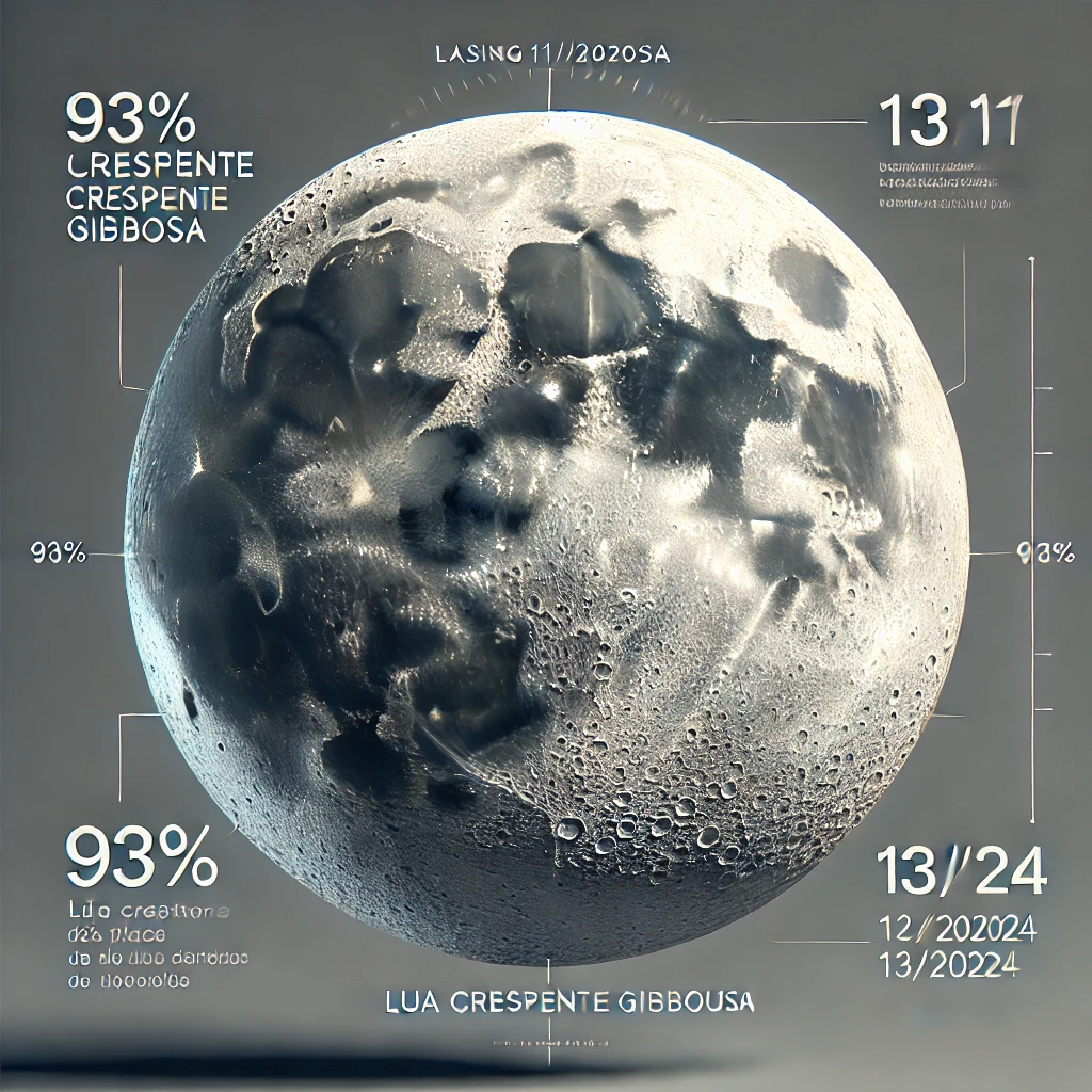 Fase da Lua Hoje: Crescente Gibosa - 13/11/2024
