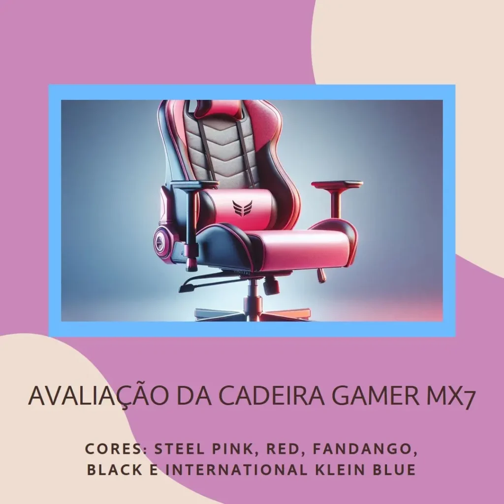 Cadeira Gamer MX7 Giratória com Apoio Ergonômico
