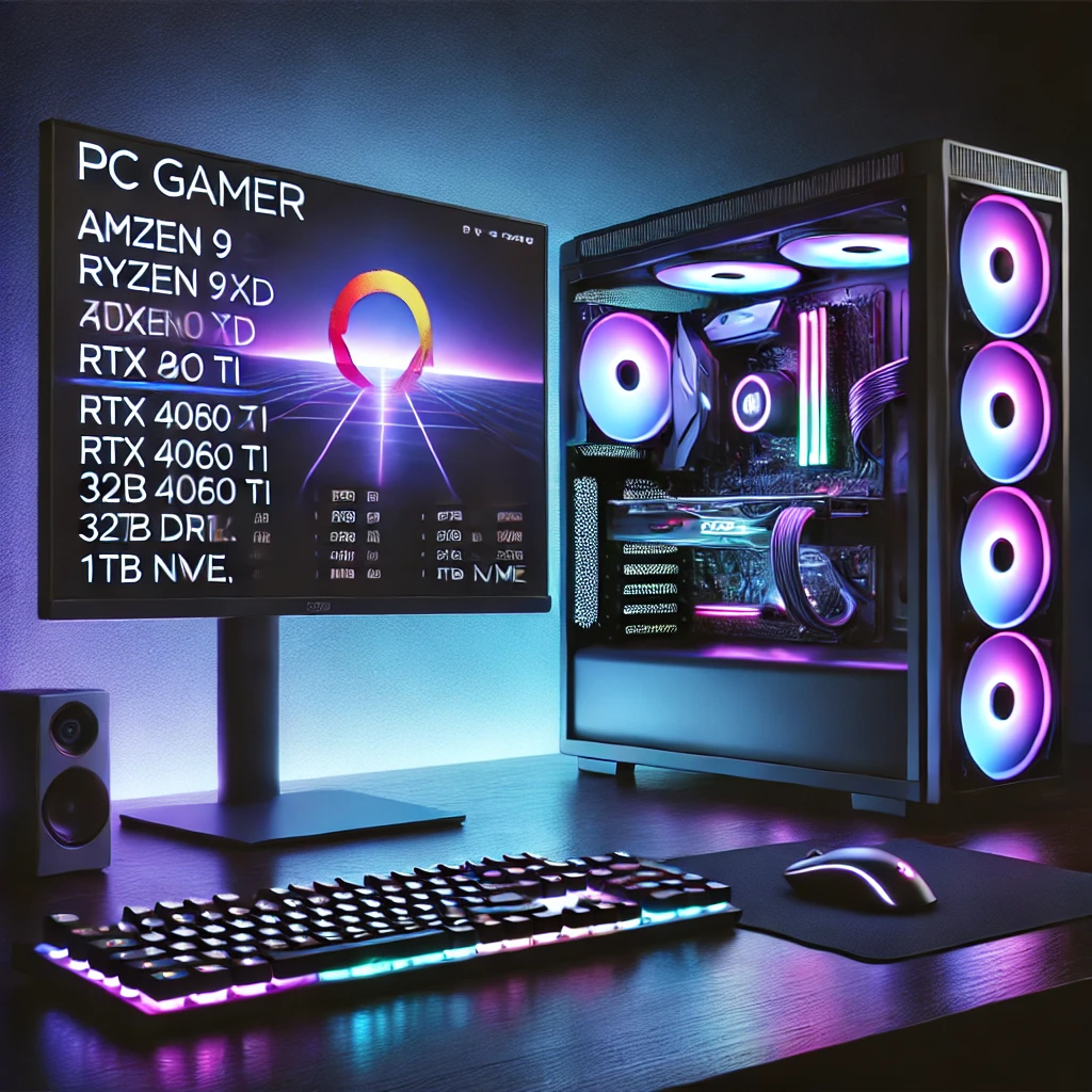 PC Gamer AMD Ryzen 9 7900X3D, RTX 4060 Ti, 32GB DDR5, 1TB NVMe