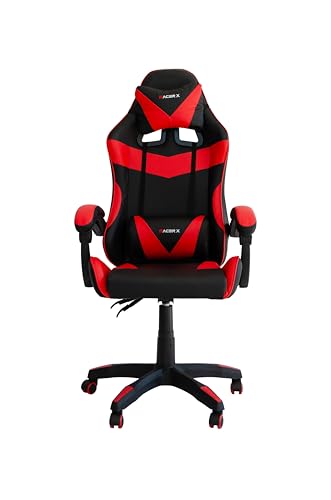 Cadeira Gamer de Escritório Preta e Vermelha Pop Racer X