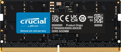 Crucial Memória RAM 16GB DDR5 4800MHz CL40 Laptop CT16G48C40S5