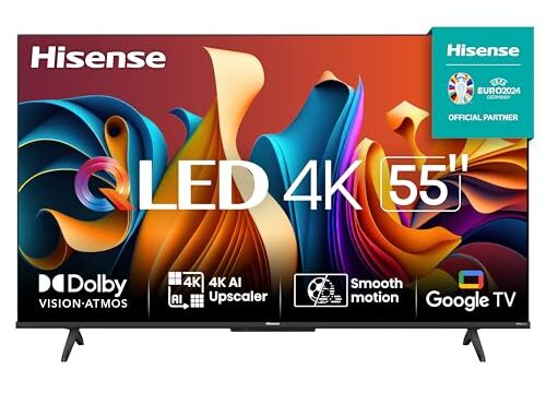 Hisense Smart TV UHD 4K QLED 55" Polegadas 55Q6N Google TV com HDR10+, Dolby Atmos, Sports Mode, Game Mode Plus e Compatível com Alexa