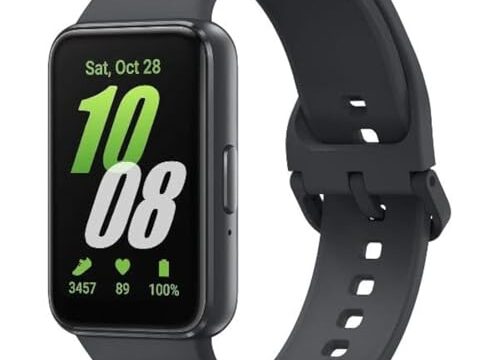 SAMSUNG Galaxy FIT 3 [2024] Tela AMOLED de 1,6 polegadas | Vida útil da bateria de 14 dias | Mais de 100 mostradores de relógio | Mais de 100 modos de exercício | Modelo internacional - (preto)
