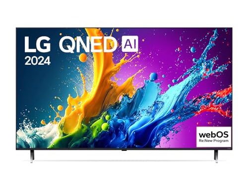Smart TV 4K 65" LG QNED 65QNED80T Processador α5 Ger7 AI Quantum Dot Nanocell Local Dimming Design Super Slim Alexa/Chromecast integrado webOS 24
