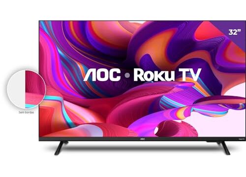 Smart TV LED 32" HD AOC 32S5135/78G - Design sem bordas, Wifi, Conversor Digital, USB, HDMI