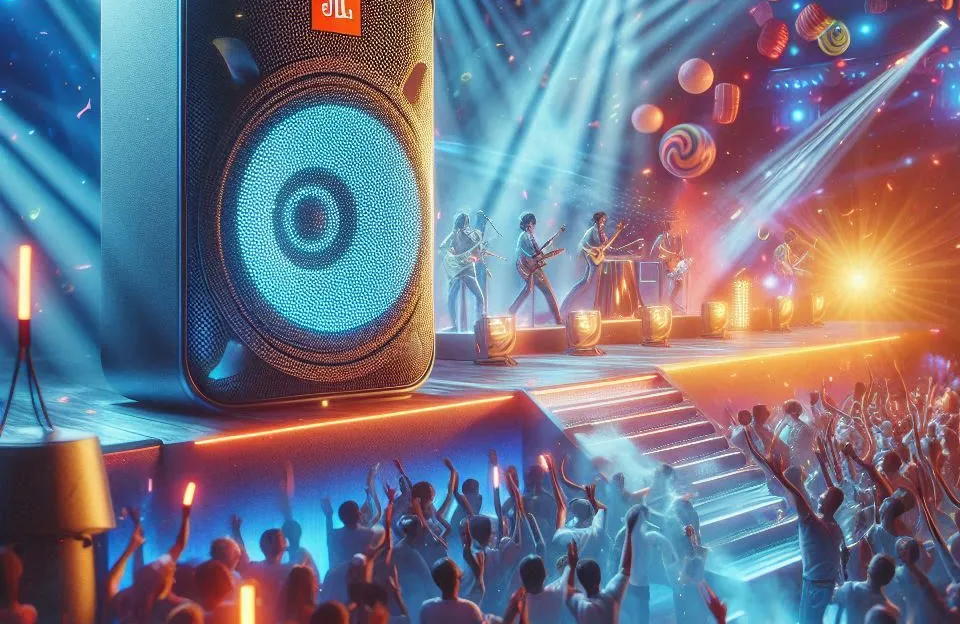 Caixa de Som Bluetooth JBL Partybox Stage 320: Potência e Show de Luzes