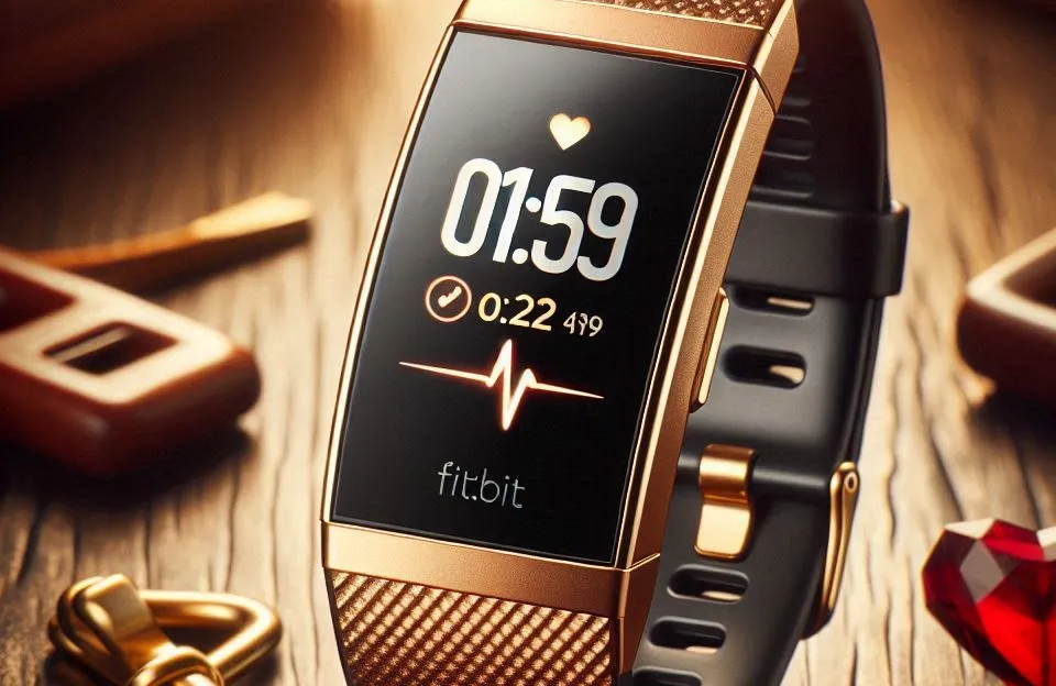 Fitbit Melroy Ouro/Vermelho - Monitor de Fitness com GPS e Saúde