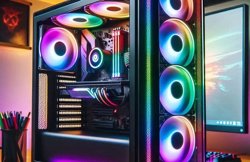 Gabinete Gamer com Frente em Vidro Curvo e 4 Ventoinhas RGB