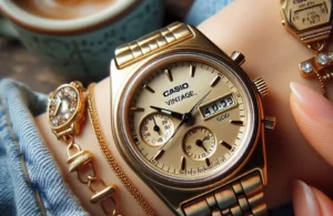 Relógio Feminino Anadigi Casio Vintage AQ-230GA - Dourado