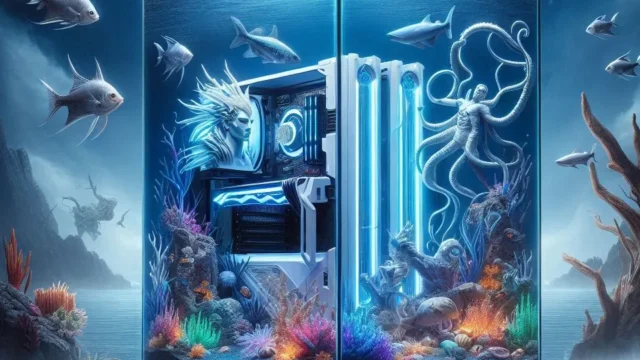 Gabinete Gamer K-MEX Aquário Poseidon CG-W1G4 Branco ATX