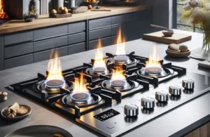 Fischer Cooktop a Gás 5 Bocas TC Infinity Duo Blaze Mesa Vidro