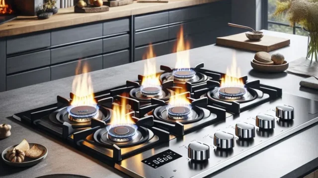 Fischer Cooktop a Gás 5 Bocas TC Infinity Duo Blaze Mesa Vidro