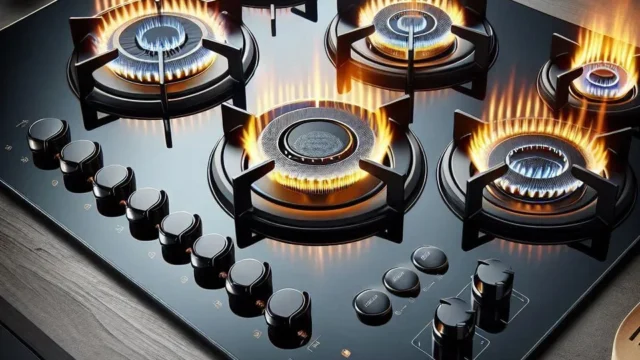 Fischer Cooktop à Gás 5 Bocas Tripla Chama Mesa Vidro Preta