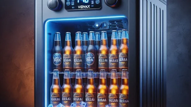 Cervejeira Venax Blue Light 100 Litros Porta Invertida Preto Fosco 110V 19919