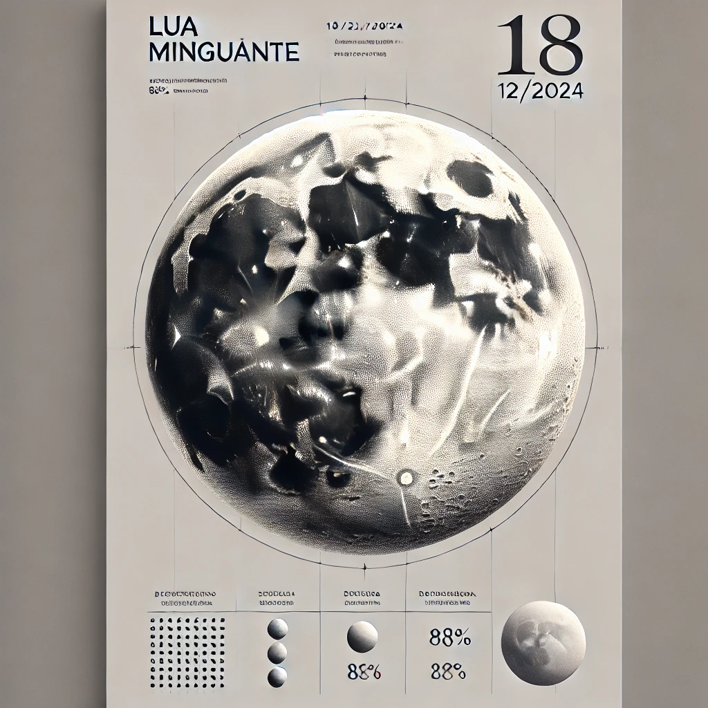 Fase da Lua Hoje: Minguante Gibosa - 18/12/2024