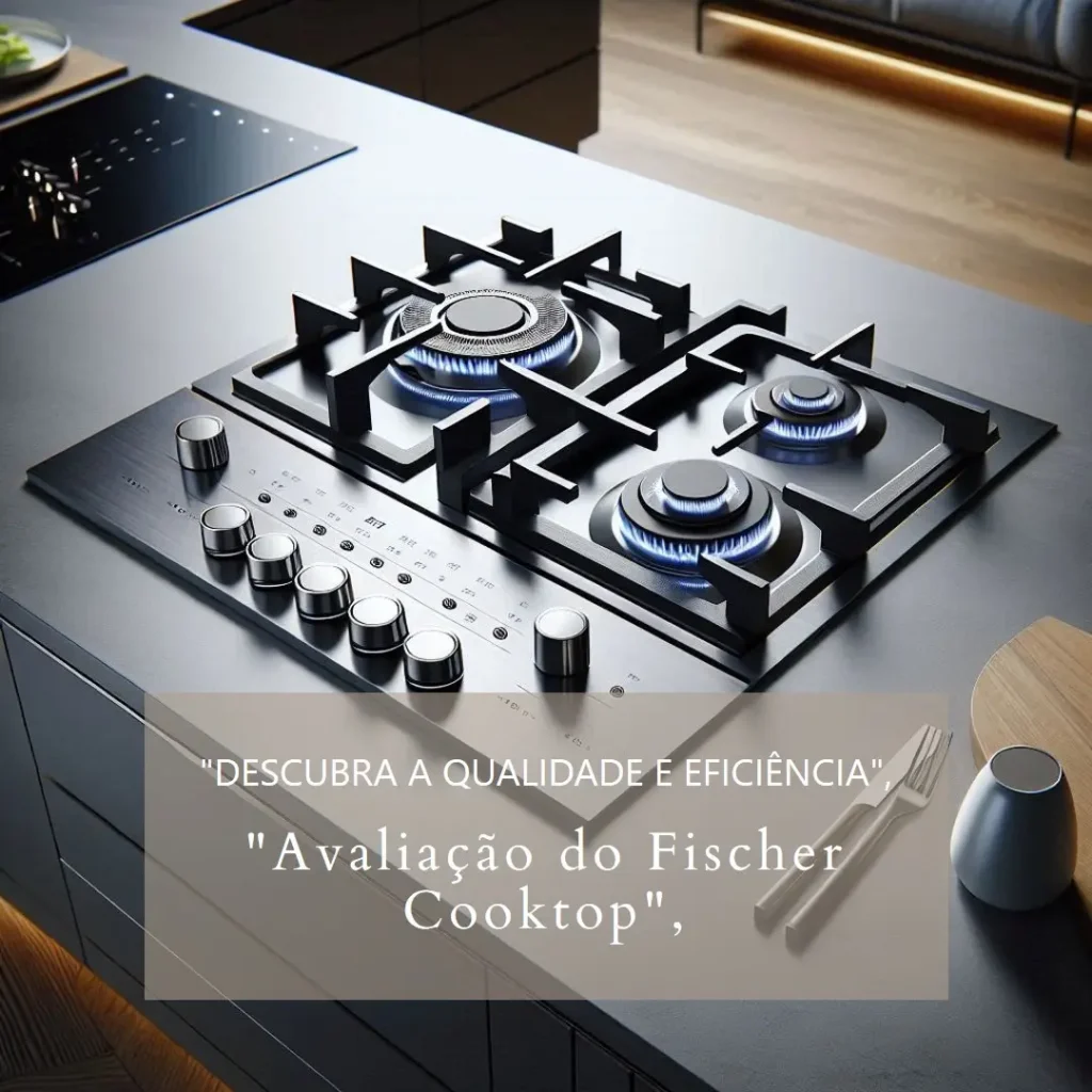 Fischer Cooktop à Gás 5 Bocas Tripla Chama Mesa Vidro Preta