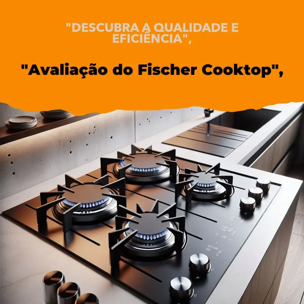 Fischer Cooktop à Gás 4 Bocas Fit Line Mesa Vidro Preto Bivolt