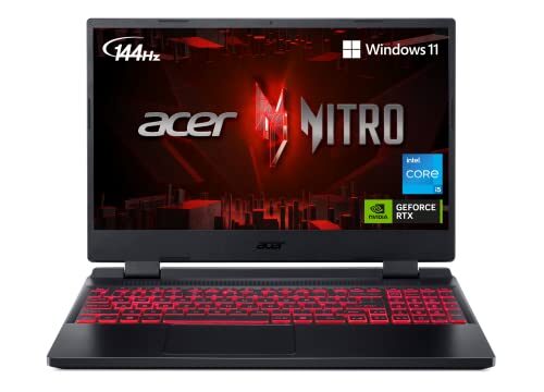 Acer Nitro 5 AN515-58-57Y8 Laptop para jogos | Intel Core i5-12500H | NVIDIA GeForce RTX 3050 Ti GPU para laptop | Tela IPS FHD 15,6" 144Hz | DDR4 de 16GB | SSD 4ª geração de 512GB