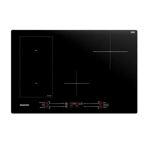 Cooktop 4 bocas de indução Brastemp com Flexizone Preto - BDJ77BE 220v