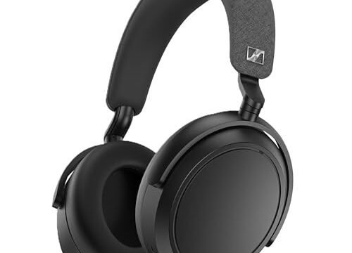 Fone de ouvido sem fio Sennheiser Momentum 4 – Fone de ouvido Bluetooth para chamadas cristalinas com cancelamento de ruído adaptável, vida útil da bateria de 60h, design leve dobrável – Preto)