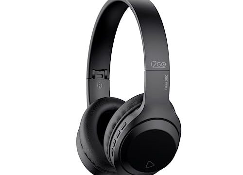 I2GO, Headphone Bass 300, Bluetooth, Microfone Integrado, Controle Multimídia, Até 10h de bateria, Tecnologia Dual Connect, Entrada cabo auxiliar P2 (incluso), Dobrável, Preto
