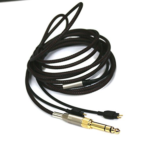 NewFantasia cabo de substituição de áudio compatível com fones de ouvido Sennheiser HD525 HD545 HD565 HD580 HD600 HD650, preto, 2,1 metros/6,6 pés