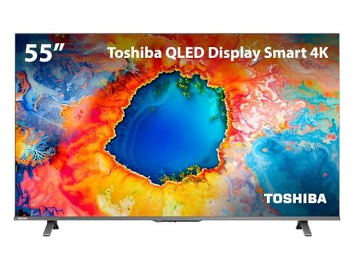 Smart TV QLED 55" 4K Toshiba 55C450NS Google TV 3 HDMI 2 USB Wi-Fi - TB035M