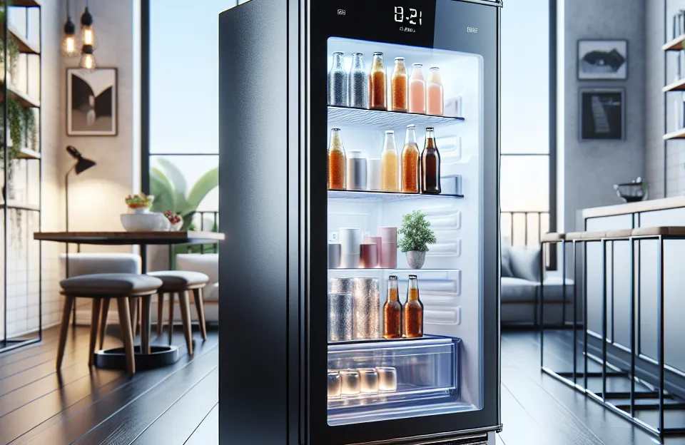 Frigobar Expositor Vertical HQ Vidro Duplo 50 Litros Preto HQ-50FBPV: Compacto e Eficiente para Qualquer Espaço