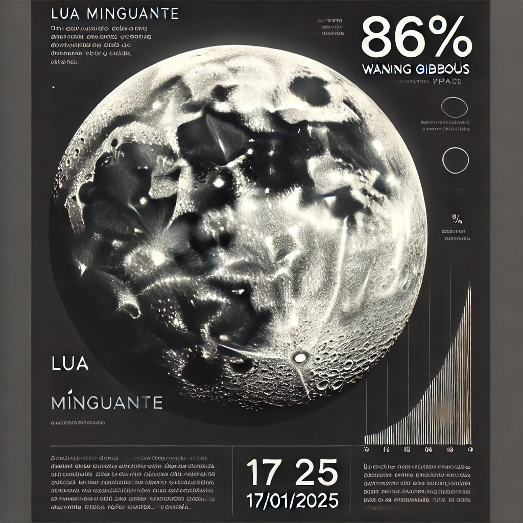 Fase da Lua Hoje: Minguante Gibosa - 17/01/2025