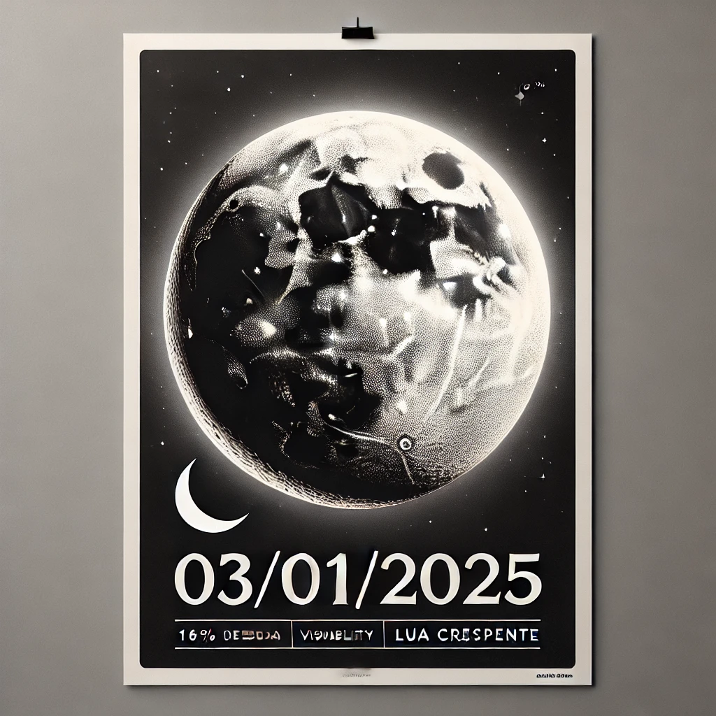 Fase da Lua Hoje: Crescente - 03/01/2025