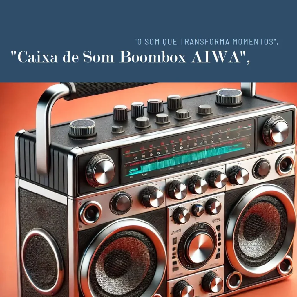 Caixa de Som Boombox AIWA BBS-02A 50W Bluetooth IPX5