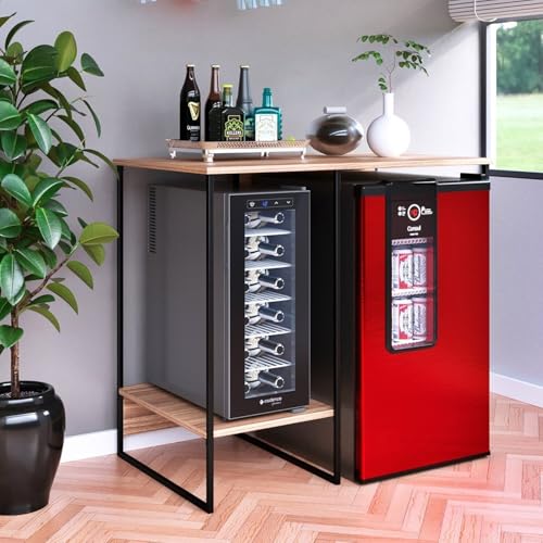 Aparador Estilo Industrial para Adega e Cervejeira Freijo/Preto