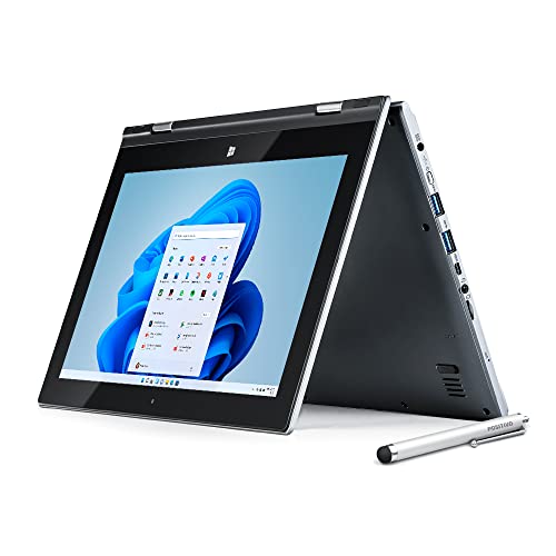 Notebook 2 em 1 Positivo DUO C4128B-1 Intel Celeron 4GB 128GB 11.6" IPS Full HD touch com caneta Windows 11 Home - Cinza