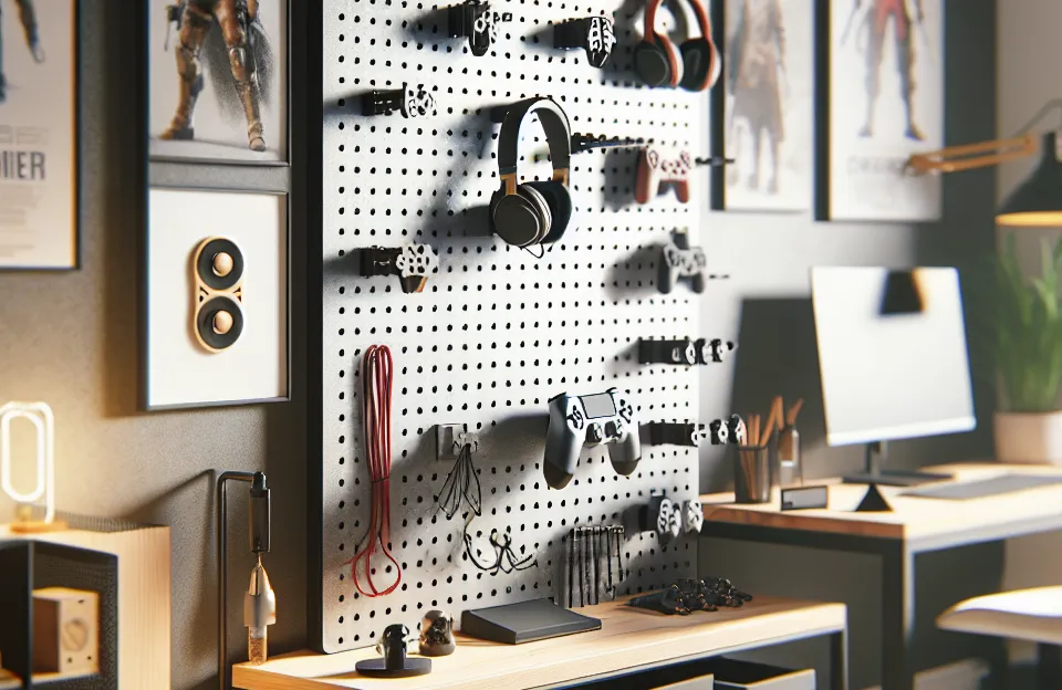 Peg Board Home Office Gamer para Organização de Periféricos