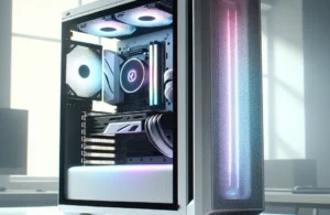 Gabinete Gamer K-Mex Space Aqua Branco Vidro Temperado