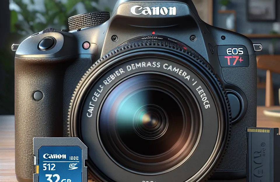 Câmera Digital Canon EOS Rebel T7+ S18-55 IS II BR Kit com Cartão de Memória Lexar Blue 32GB: Ideal para Fotografia Profissional e Amadora