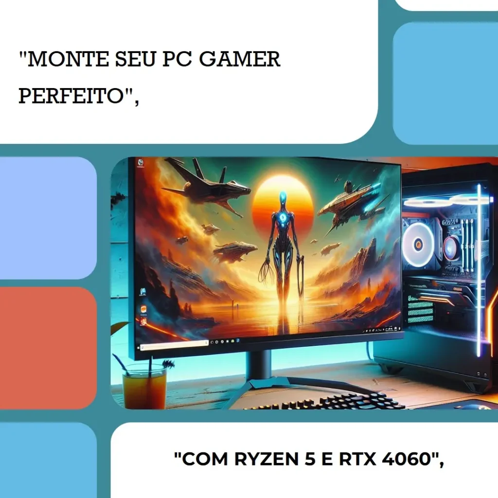 Monte seu PC: Ryzen 5 5500, RTX 4060, 16GB, 512GB SSD