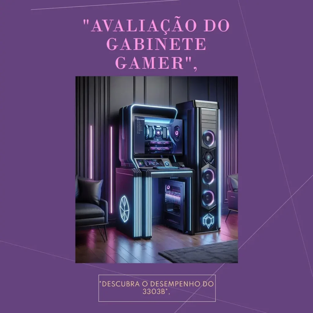 Gabinete Gamer com 3 Fans Cooler RGB e Lateral em vidro - 3303B