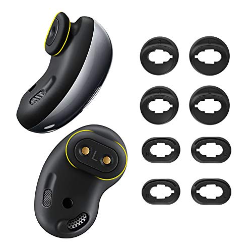 KPYJA 4 pares de pontas auriculares de silicone para reposição Galaxy Buds Live fones de ouvido acessórios (Preto)