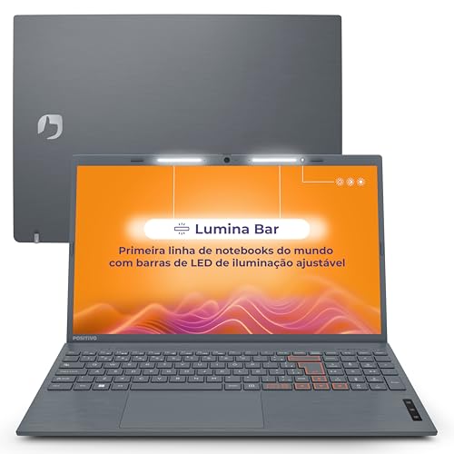 Notebook Positivo Vision C15 Lumina Bar Celeron, 4GB 128GB eMMC, Tela 15 polegadas HD Antirreflexo, Windows 11, Tecla Link, Cinza - 2 ANOS DE GARANTIA