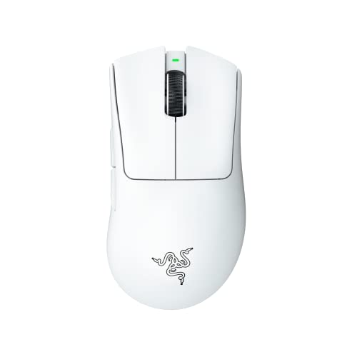 Razer Mouse para jogos sem fio DeathAdder V3 Pro: ergonômico leve de 64 g - Sensor óptico de 30K DPI - Interruptores ópticos de 3ª geração - 8 controles programáveis - Bateria de até 90 horas - Branco