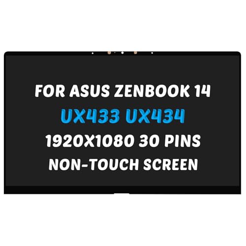 Substituição para tela LCD Asus ZenBook 14 UX434 UX433 UX433F UX433FA UX434F UX434FL UX433FA-DH74 UX433FN UX433FN-IH74 FHD 1920x1080 35.6 cm Montagem de tela LED (para tela não sensível ao toque ly)