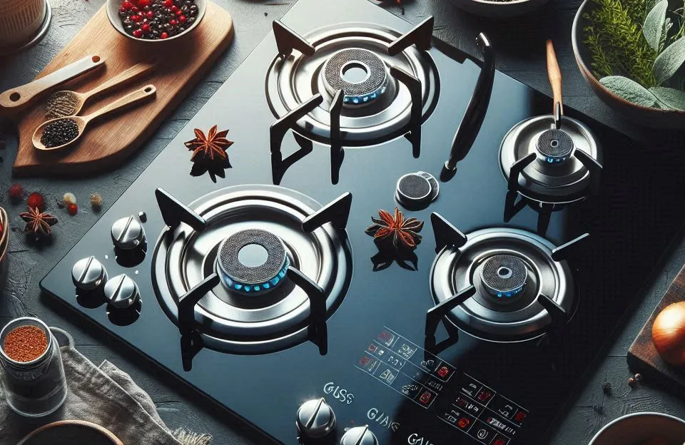 Cooktop Suggar Vidro Preto e Inox a Gás 2 Queimadores