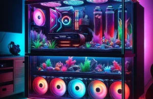 Gabinete Gamer Aquário em Vidro com 4 Fans RGB